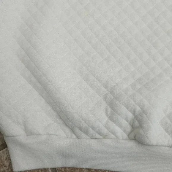 Vintage Jantzen Quilted Snowman Sweater Large White 80s Winter Holiday Pullover - Picture 7 of 9